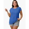 imageSAMPEEL Womens T Shirts Short Sleeve Pleated Dressy Casual Cap Sleeve Summer Tops BlousesKlein Blue