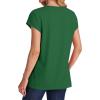 imageSAMPEEL Womens T Shirts V Neck Cap Short Sleeve Summer Tops Trendy 2025 Loose Casual Tshirts with PocketGreen