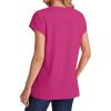 imageSAMPEEL Womens T Shirts V Neck Cap Short Sleeve Summer Tops Trendy 2025 Loose Casual Tshirts with PocketHot Pink