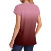 imageSAMPEEL Womens T Shirts V Neck Cap Short Sleeve Summer Tops Trendy 2025 Loose Casual Tshirts with PocketOmbre Burgundy