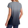 imageSAMPEEL Womens T Shirts V Neck Cap Short Sleeve Summer Tops Trendy 2025 Loose Casual Tshirts with PocketOmbre Grey