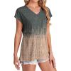 imageSAMPEEL Womens T Shirts V Neck Cap Short Sleeve Summer Tops Trendy 2025 Loose Casual Tshirts with PocketPattern Tie Dye