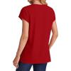 imageSAMPEEL Womens T Shirts V Neck Cap Short Sleeve Summer Tops Trendy 2025 Loose Casual Tshirts with PocketRed