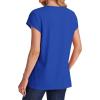 imageSAMPEEL Womens T Shirts V Neck Cap Short Sleeve Summer Tops Trendy 2025 Loose Casual Tshirts with PocketRoyal Blue
