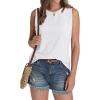 imageSAMPEEL Womens Tank Tops Eyelet Loose Casual Summer Tops Crew Neck Basic Sleeveless Shirts Trendy 2025Allwhite
