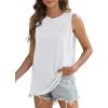 imageSAMPEEL Womens Tank Tops Eyelet Loose Casual Summer Tops Crew Neck Basic Sleeveless Shirts Trendy 2025Allwhite