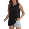 imageSAMPEEL Womens Tank Tops Eyelet Loose Casual Summer Tops Crew Neck Basic Sleeveless Shirts Trendy 2025Black