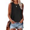 imageSAMPEEL Womens Tank Tops Eyelet Loose Casual Summer Tops Crew Neck Basic Sleeveless Shirts Trendy 2025Black