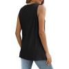 imageSAMPEEL Womens Tank Tops Eyelet Loose Casual Summer Tops Crew Neck Basic Sleeveless Shirts Trendy 2025Black