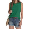imageSAMPEEL Womens Tank Tops Eyelet Loose Casual Summer Tops Crew Neck Basic Sleeveless Shirts Trendy 2025Green
