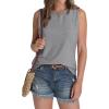 imageSAMPEEL Womens Tank Tops Eyelet Loose Casual Summer Tops Crew Neck Basic Sleeveless Shirts Trendy 2025Grey