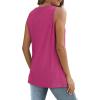 imageSAMPEEL Womens Tank Tops Eyelet Loose Casual Summer Tops Crew Neck Basic Sleeveless Shirts Trendy 2025Hot Pink