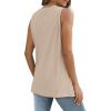 imageSAMPEEL Womens Tank Tops Eyelet Loose Casual Summer Tops Crew Neck Basic Sleeveless Shirts Trendy 2025Khaki