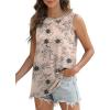 imageSAMPEEL Womens Tank Tops Eyelet Loose Casual Summer Tops Crew Neck Basic Sleeveless Shirts Trendy 2025Printbeige