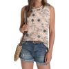 imageSAMPEEL Womens Tank Tops Eyelet Loose Casual Summer Tops Crew Neck Basic Sleeveless Shirts Trendy 2025Printbeige