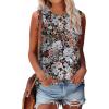 imageSAMPEEL Womens Tank Tops Eyelet Loose Casual Summer Tops Crew Neck Basic Sleeveless Shirts Trendy 2025Printblack Floral