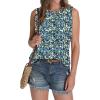 imageSAMPEEL Womens Tank Tops Eyelet Loose Casual Summer Tops Crew Neck Basic Sleeveless Shirts Trendy 2025Printblue