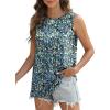 imageSAMPEEL Womens Tank Tops Eyelet Loose Casual Summer Tops Crew Neck Basic Sleeveless Shirts Trendy 2025Printblue