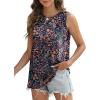 imageSAMPEEL Womens Tank Tops Eyelet Loose Casual Summer Tops Crew Neck Basic Sleeveless Shirts Trendy 2025Printblue Floral
