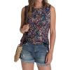 imageSAMPEEL Womens Tank Tops Eyelet Loose Casual Summer Tops Crew Neck Basic Sleeveless Shirts Trendy 2025Printblue Floral