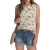 imageSAMPEEL Womens Tank Tops Eyelet Loose Casual Summer Tops Crew Neck Basic Sleeveless Shirts Trendy 2025Printblue Flower