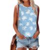 imageSAMPEEL Womens Tank Tops Eyelet Loose Casual Summer Tops Crew Neck Basic Sleeveless Shirts Trendy 2025Printblue Palm
