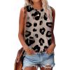 imageSAMPEEL Womens Tank Tops Eyelet Loose Casual Summer Tops Crew Neck Basic Sleeveless Shirts Trendy 2025Printleopard Beige