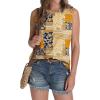 imageSAMPEEL Womens Tank Tops Eyelet Loose Casual Summer Tops Crew Neck Basic Sleeveless Shirts Trendy 2025Printmulti Brown