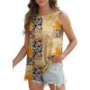 imageSAMPEEL Womens Tank Tops Eyelet Loose Casual Summer Tops Crew Neck Basic Sleeveless Shirts Trendy 2025Printmulti Brown