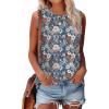 imageSAMPEEL Womens Tank Tops Eyelet Loose Casual Summer Tops Crew Neck Basic Sleeveless Shirts Trendy 2025Printnavy Faloral