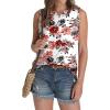 imageSAMPEEL Womens Tank Tops Eyelet Loose Casual Summer Tops Crew Neck Basic Sleeveless Shirts Trendy 2025Printred Flower