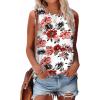 imageSAMPEEL Womens Tank Tops Eyelet Loose Casual Summer Tops Crew Neck Basic Sleeveless Shirts Trendy 2025Printred Flower