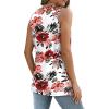 imageSAMPEEL Womens Tank Tops Eyelet Loose Casual Summer Tops Crew Neck Basic Sleeveless Shirts Trendy 2025Printred Flower