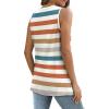 imageSAMPEEL Womens Tank Tops Eyelet Loose Casual Summer Tops Crew Neck Basic Sleeveless Shirts Trendy 2025Printstriped Orange