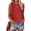 imageSAMPEEL Womens Tank Tops Eyelet Loose Casual Summer Tops Crew Neck Basic Sleeveless Shirts Trendy 2025Red