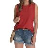 imageSAMPEEL Womens Tank Tops Eyelet Loose Casual Summer Tops Crew Neck Basic Sleeveless Shirts Trendy 2025Red