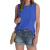 imageSAMPEEL Womens Tank Tops Eyelet Loose Casual Summer Tops Crew Neck Basic Sleeveless Shirts Trendy 2025Royal Blue