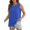 imageSAMPEEL Womens Tank Tops Eyelet Loose Casual Summer Tops Crew Neck Basic Sleeveless Shirts Trendy 2025Royal Blue
