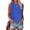 imageSAMPEEL Womens Tank Tops Eyelet Loose Casual Summer Tops Crew Neck Basic Sleeveless Shirts Trendy 2025Royal Blue