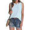 imageSAMPEEL Womens Tank Tops Eyelet Loose Casual Summer Tops Crew Neck Basic Sleeveless Shirts Trendy 2025Sky Blue