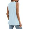 imageSAMPEEL Womens Tank Tops Eyelet Loose Casual Summer Tops Crew Neck Basic Sleeveless Shirts Trendy 2025Sky Blue