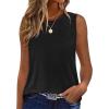 imageSAMPEEL Womens Tank Tops Loose Casual Summer Tops Crew Neck Basic Sleeveless Shirts Trendy 2025Black