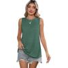 imageSAMPEEL Womens Tank Tops Loose Casual Summer Tops Crew Neck Basic Sleeveless Shirts Trendy 2025Green