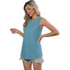 imageSAMPEEL Womens Tank Tops Loose Casual Summer Tops Crew Neck Basic Sleeveless Shirts Trendy 2025Pine Green