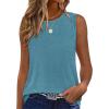 imageSAMPEEL Womens Tank Tops Loose Casual Summer Tops Crew Neck Basic Sleeveless Shirts Trendy 2025Pine Green
