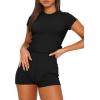 imageSAMPEEL Womens Two Piece Lounge Sets Casual Summer Outfits 2 Piece Short Matching Clothing SetBlack