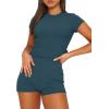 imageSAMPEEL Womens Two Piece Lounge Sets Casual Summer Outfits 2 Piece Short Matching Clothing SetBlue