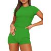 imageSAMPEEL Womens Two Piece Lounge Sets Casual Summer Outfits 2 Piece Short Matching Clothing SetForest Green