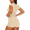 imageSAMPEEL Womens Two Piece Lounge Sets Casual Summer Outfits 2 Piece Short Matching Clothing SetKhaki