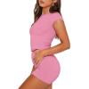 imageSAMPEEL Womens Two Piece Lounge Sets Casual Summer Outfits 2 Piece Short Matching Clothing SetPalemauve